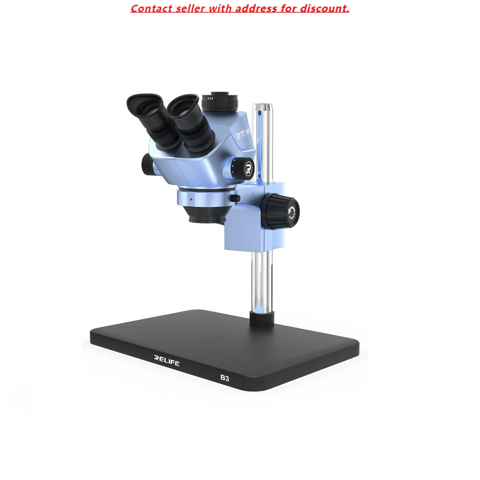

RELIFE RL-M7T Pro-B3 Trinocular HD Stereo Microscope For Mobile Phone Jewelry Repair PCB Welding Microscope Tool