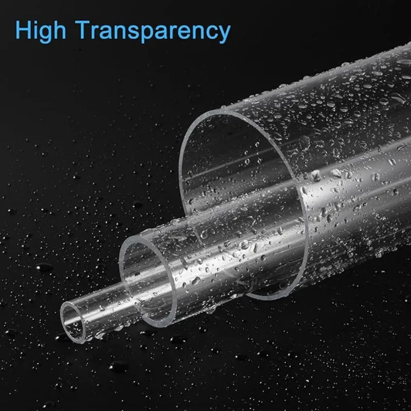 2 قطعة أنبوب بلاستيكي صلب 2.4 بوصة (61 مللي متر) ID 2.56 بوصة (65 مللي متر) OD 9.6 بوصة (245 مللي متر) أنبوب دائري عالي من البولي كربونات شفاف للإضاءة والنماذج