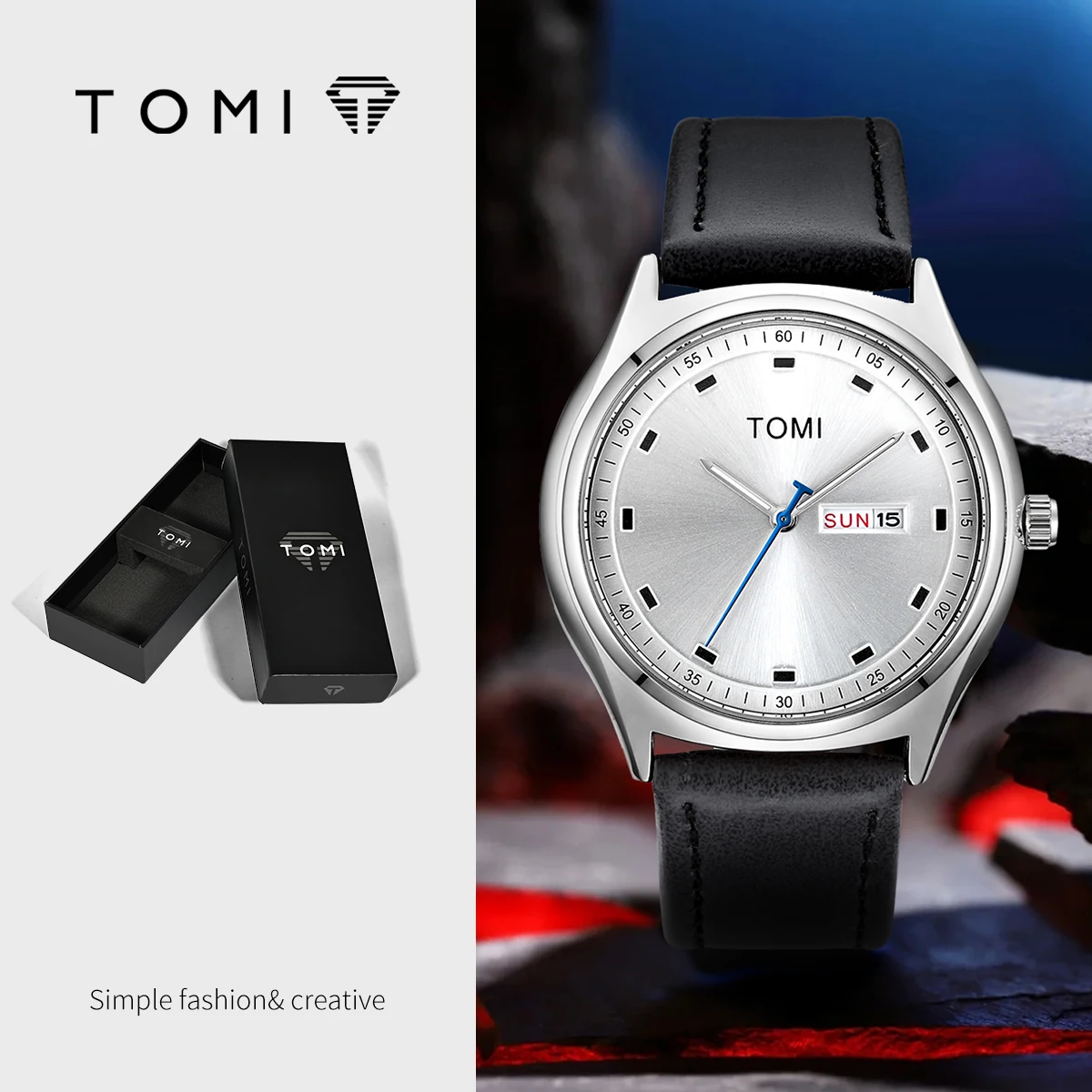 Men's Trendy Business Quartz Watch Comfortable Wristwatch Minimalist with Calendar Function Men's Gift