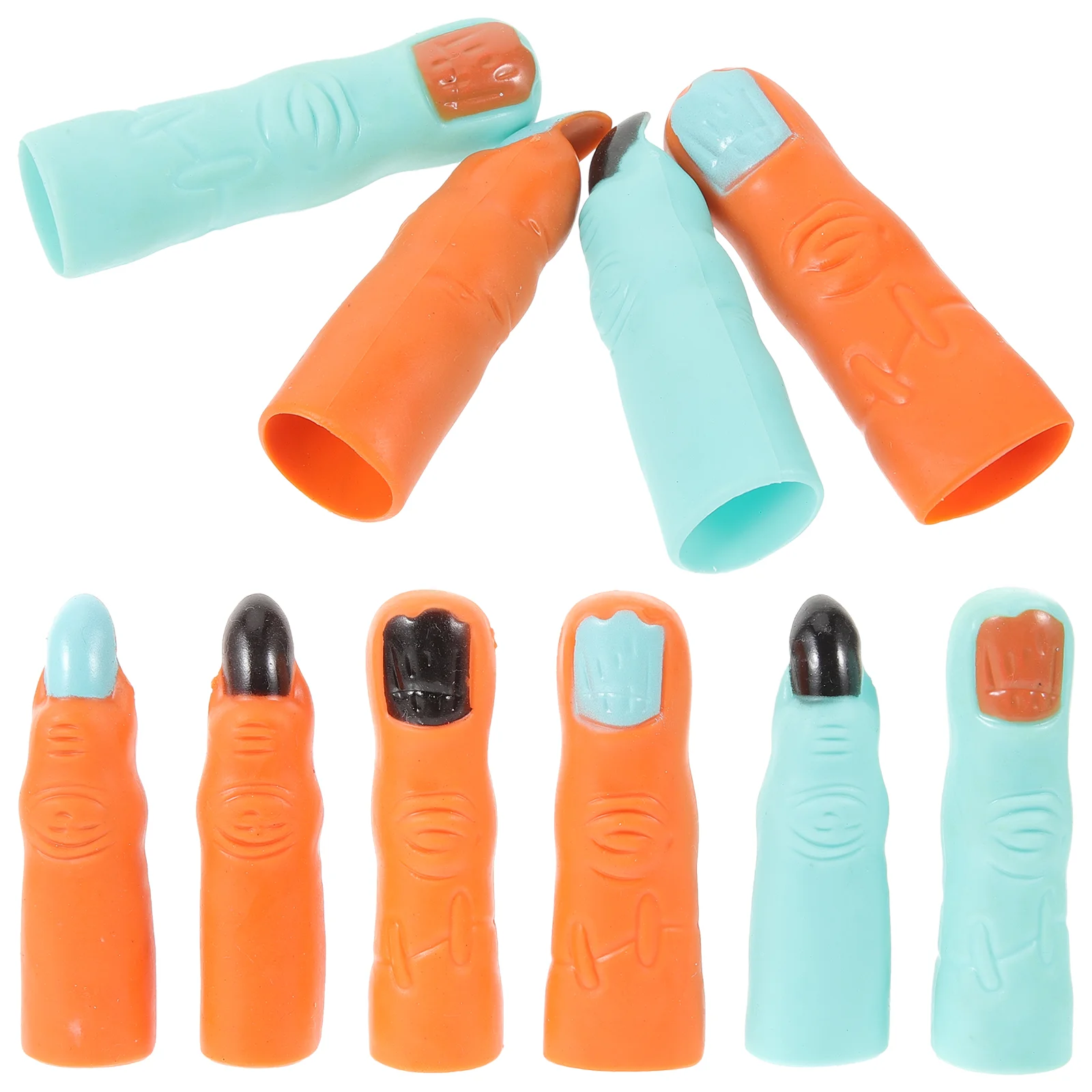 10 قطعة مجموعات الأظافر الملونة للهالوين خدعة ماكياج الدعائم DIY بها بنفسك الأظافر وهمية إصبع المزحة الساحرة زي أصابع البلاستيك ل تأثيري