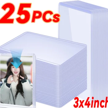 HD 클리어 탑로더 DIY 아이돌 포토 카드 보호 슬리브, 스포츠 카드홀더 스타 케이스 커버, 트레이딩 카드, 1-25 개, 3x4 인치 