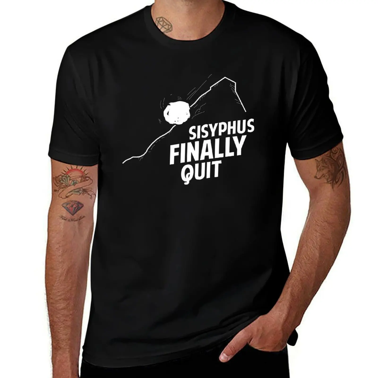 

Albert Camus - Sisyphus Finally Quit T-Shirt man t shirt sublime essential t shirt fruit of the loom mens t shirts