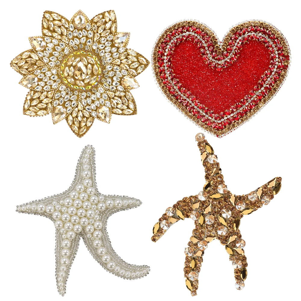 

Large Beaded Rhinestones Starfish Patches Sea Star Badge DIY for Clothes Bag T-Shirt Jeans Applique Sew On Craft