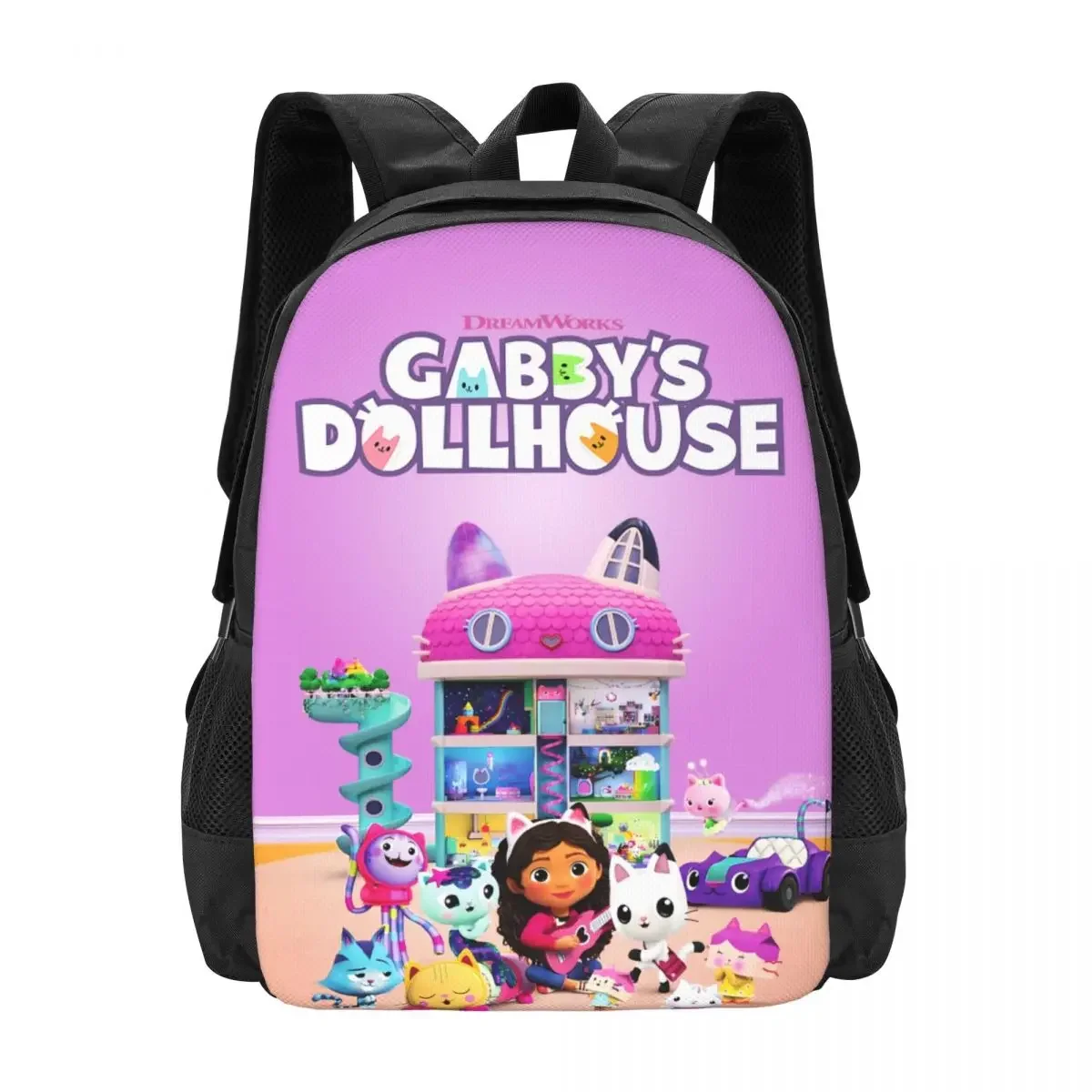 

Cartoon Gabby Dollhouse Travel Laptop Backpack, Business College School Computer Bag Gift for Men & Women