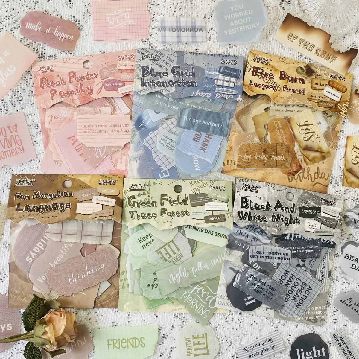 Journamm 25 Stück/Packung PET-Aufkleber, DIY-Scrapbook-Aufkleber für Tagebücher, Flaschen, Tagebuch, Album, Tagebuch, Dekoration, Aufkleber