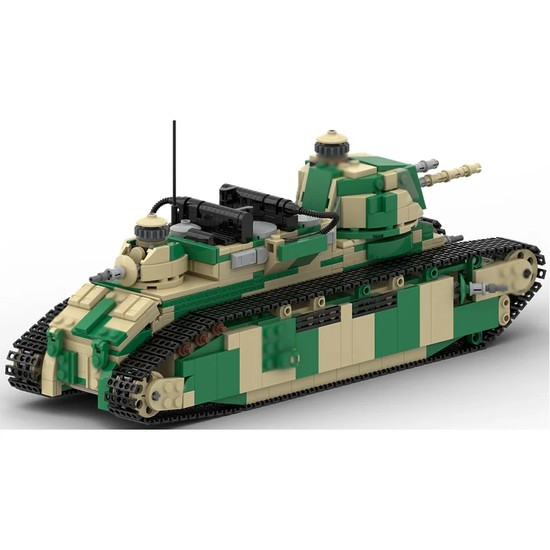 Char 2C WW2 الدبابات العسكرية نموذج MOC قوالب بناء معدات الحرب وحدات التكنولوجيا الهدايا عطلة تجميع ألعاب أطفال دعوى #3