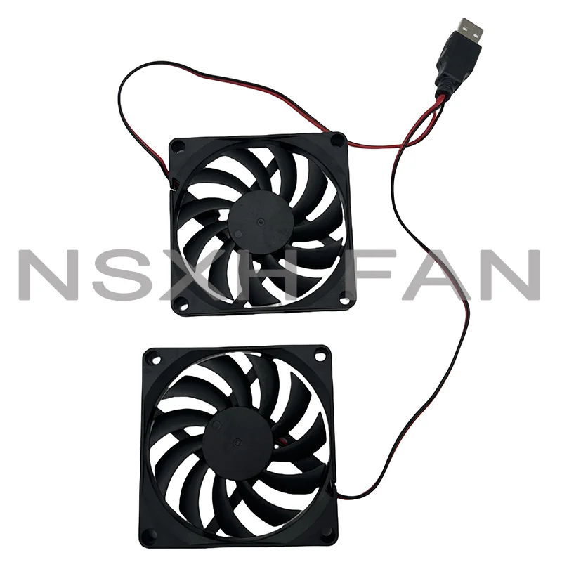 2pcs/Pair Slim USB Fan 80mm*10mm DC5V A8010-20RA-2JN-F1 5V 0.25A 8010 8CM Ultra-Thin Silence Cooling Fan