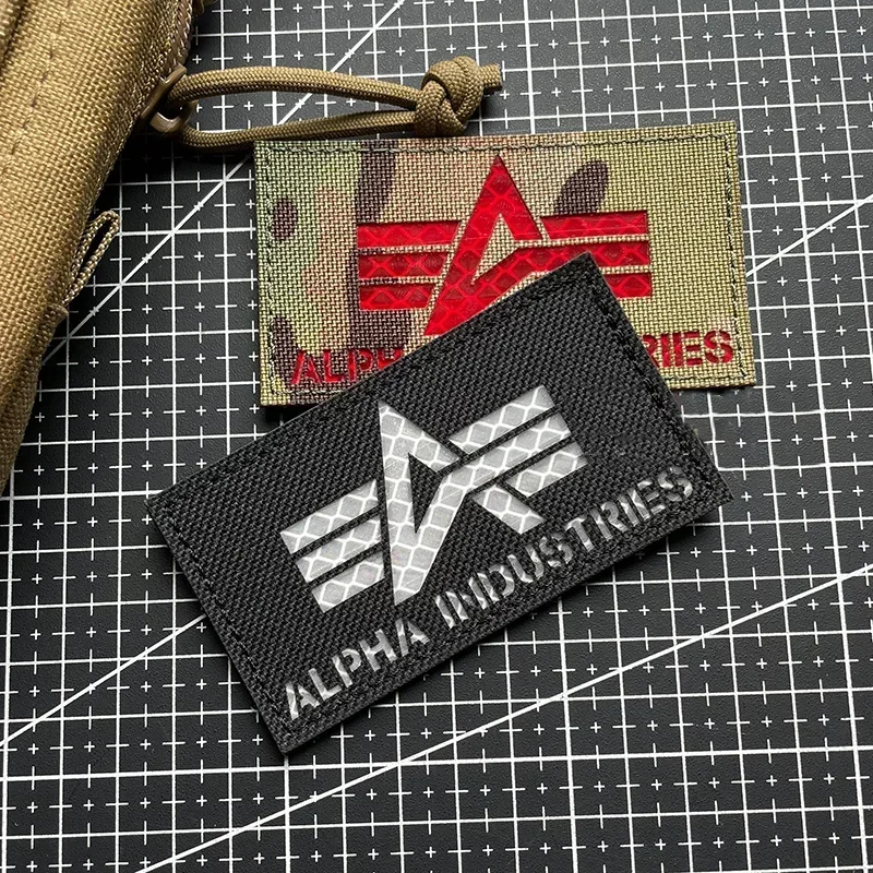 ALPHA Industries Morale Badge Reflective Hook and Loop Patches Tactical Armband Outdoor Equipment Backpack Decoration Stickers