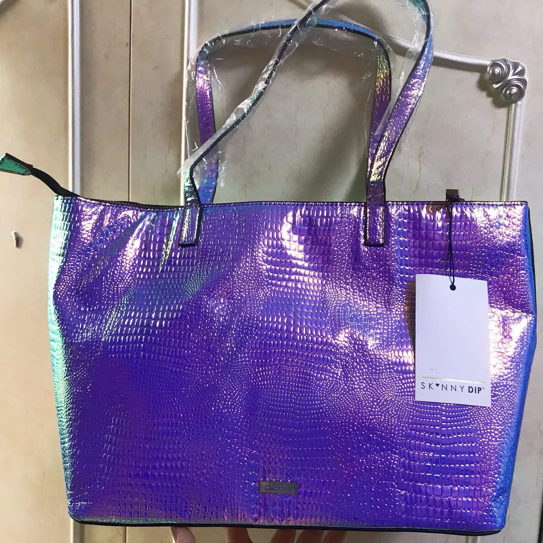 

Dry Laser Rainbow Large Single oulder Bag Skinnydip Glittering Fi Sc iny Laser Bag Women's Handbag Faion Trend