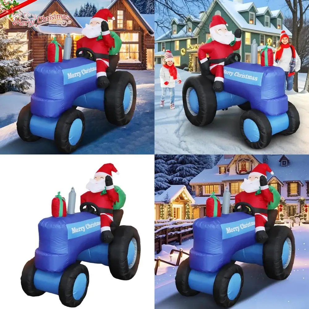 

Giant 5.5FT Santa on Tractor Christmas Inflatable with LED Lights - Outdoor Holiday Yard Decor