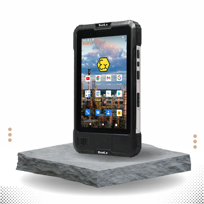Industrial Android 8inch Laptop Pc 4g Lte Portable ATEX Rugged Tablet Fingerprint Rfid Nfc With Barcode Scanner