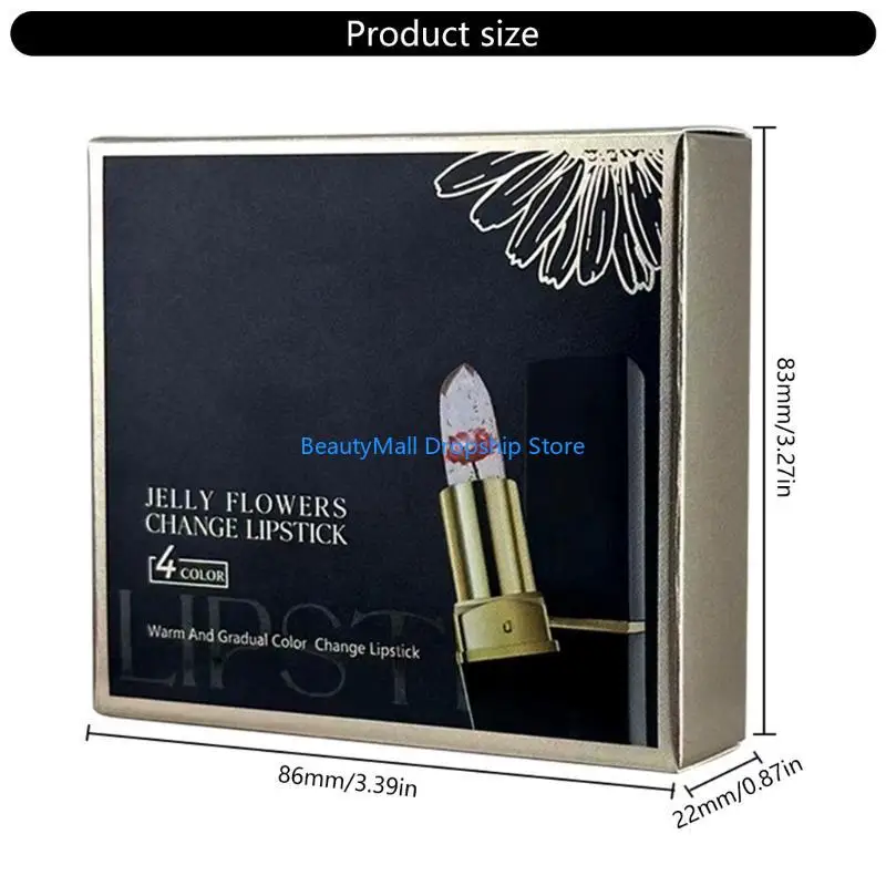 40JD 4pcs calmantes bálsamo labial para lipstick temperatura cor cor brilho labial natural para uso duradouro