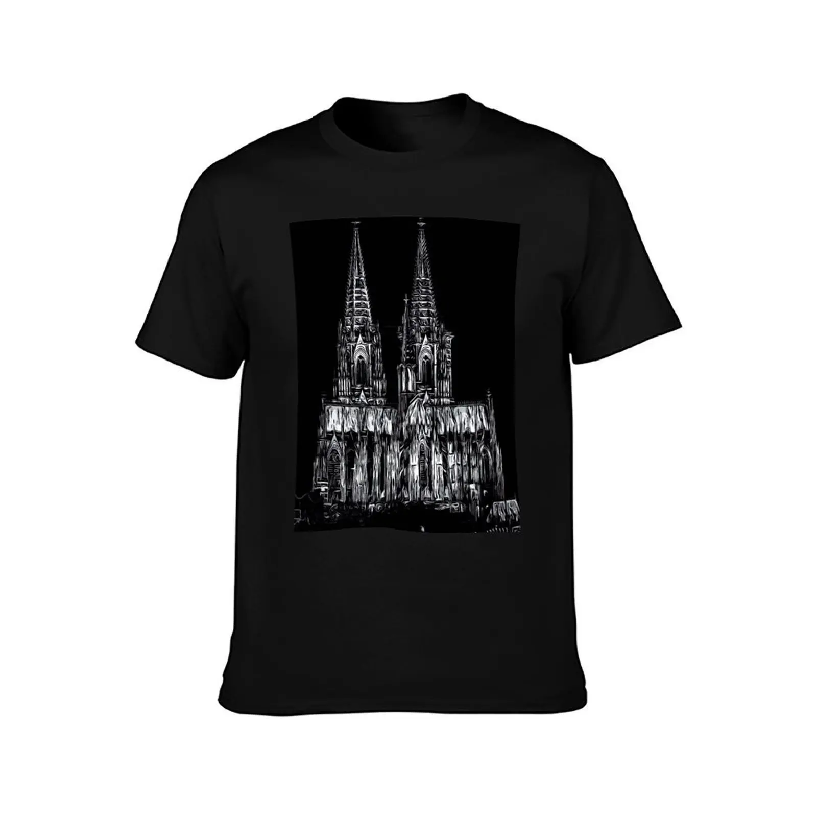 Cologne Cathedral Black and White - K?lner Dom Schwarzwei? T-Shirt graphics quick-drying sublime men t shirt