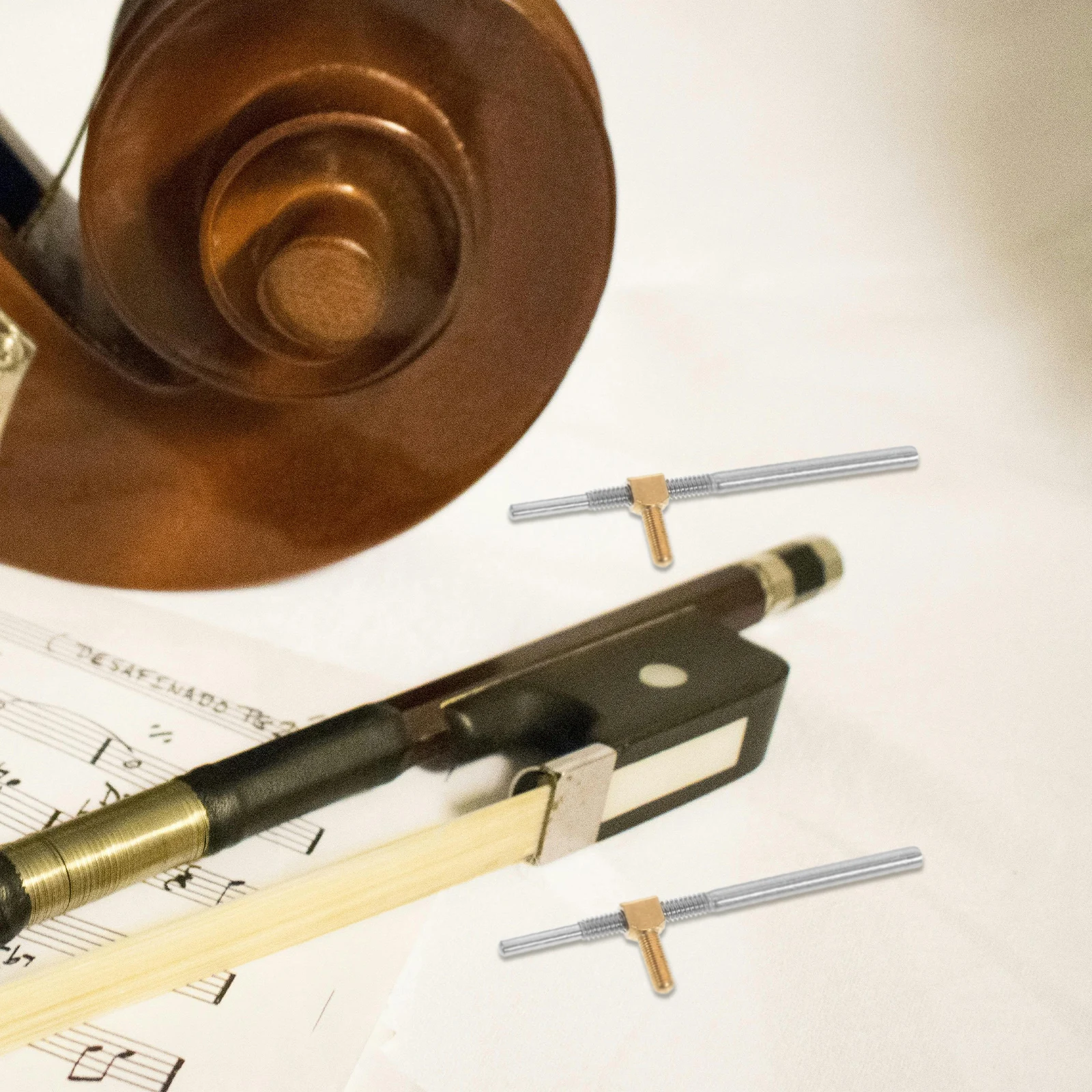 

3 Pcs Piano Bow Screw Rod Instrument Parts and Accessories Violin Fittings Frog Component Rosewood Rods Steel Accessory