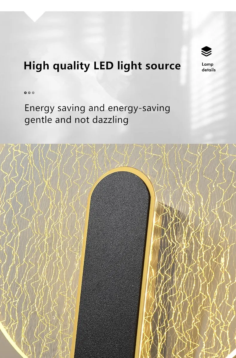 New Light Luxury Acrylic Wall Lamp AC90-260V Staircase Hallway Background Wall Living Room Bedroom Bedside Minimalist Wall Lamp