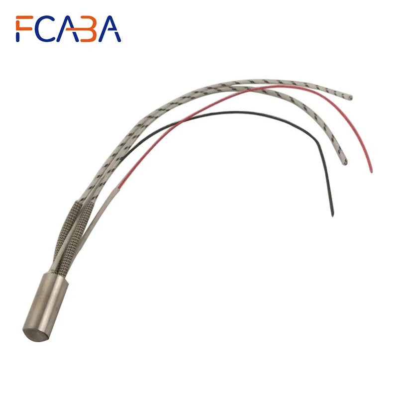 FCABA (Accept Custom) 304 Stainless Steel Single Head Heating Cartridge Heater with Type K Thermocouple 6mm Tube Diameter