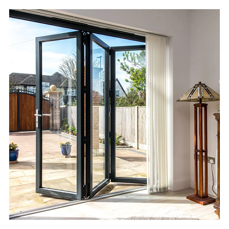 Hihaus Custom Modern Accordion Glass Aluminium Bifold Folding Patio Doors