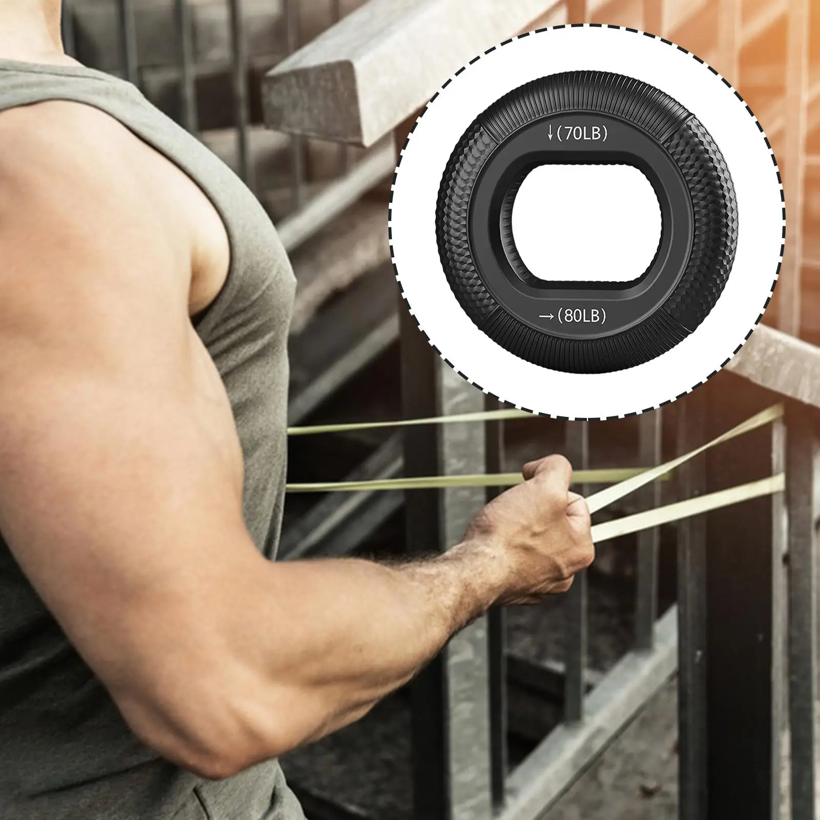 Silicone Hand Trainer Finger Gripper Ring Hand Power Gripper Ring Stress Relief Gym Home Workout Exercise Fitness Equipment