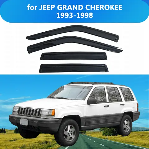 Weathershield for JEEP GRAND CHEROKEE 1993 1994-1998 Sun Rain Deflector Guard Car Side Window Deflector Out-Channel Tape On