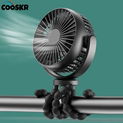 Ventilateur portable multifonctionnel pour la maison et l'extérieur, mini ventilateur Octopus, chargement USB, poussette pour enfants