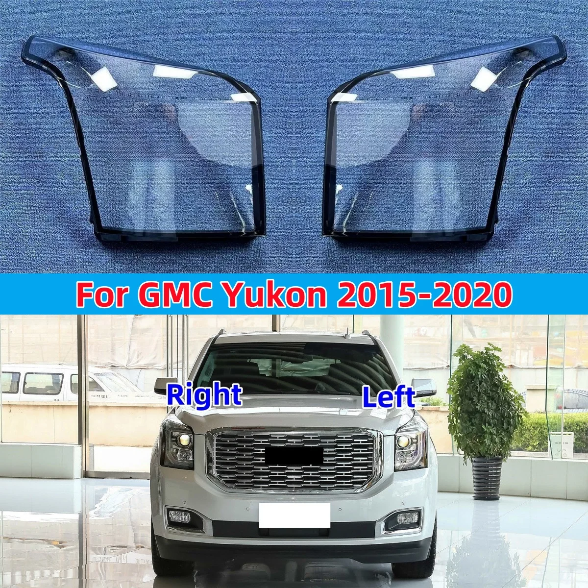 

For GMC YUKON 2015 2016 2017 2018 2019 2020 Headlight Shell Transparent Lampshade Headlamp Cover Lens Plexiglass