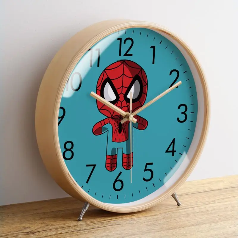 

Marvel Spiderman Cartoon Anime Student Alarm Clock Creative Personality Male Silent Clock Desktop Decoration Gift Wholesale