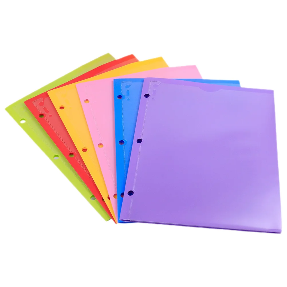 6Pcs Plastic File Folder Office Document Organizer Double Slot Folder for Paper Files Business Use Folders with Pockets