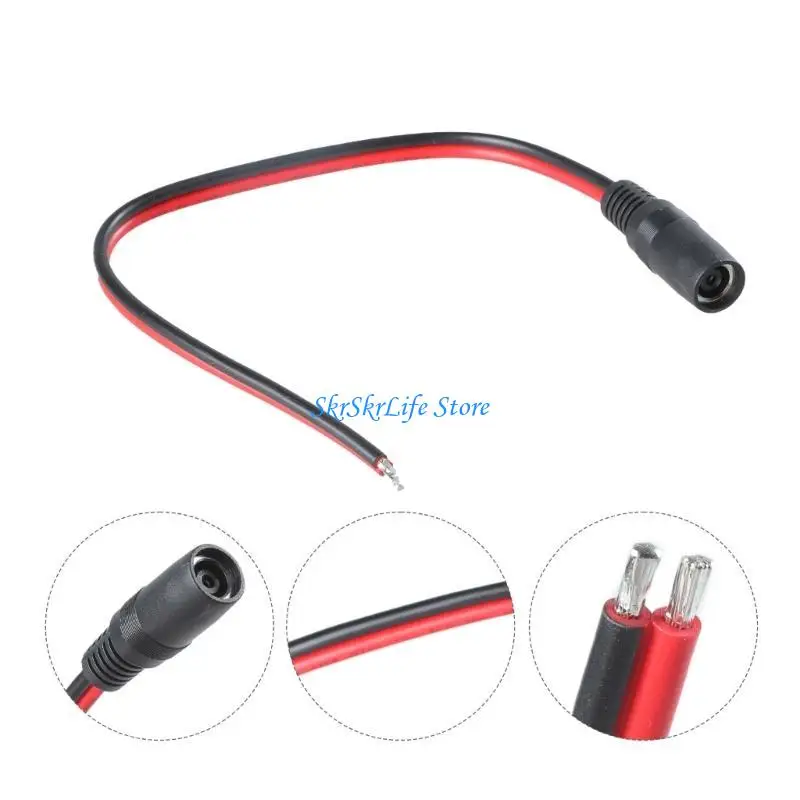 

E65E DC8020 Power Cable Female/Male to Bare Wire Open End Adapter Cord 14AWG for Solar Panel Outdoor Power Supply 30cm Long