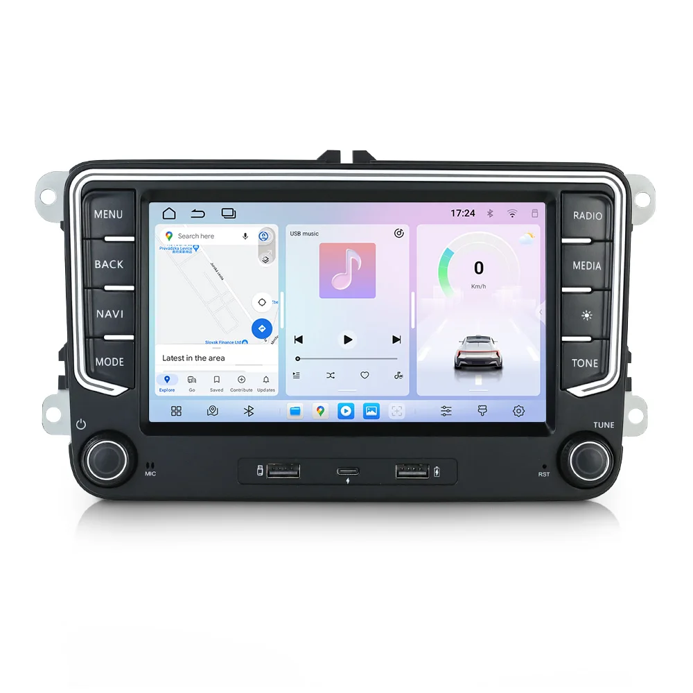 Mekede Android 15 Autoradio mit kabellosem CarPlay/Auto, GPS-Navigation, 4K-Videoplayer, DSP, BT5.4 für Volkswagen Golf 5 6 Polo Passat B6 V6 B7 TSI CC T5 EOS JETTA Skoda Octavia 2 Superb 3 Seat Altea