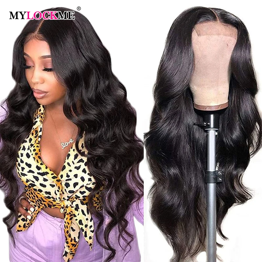 4x4 Closure Human Hair Wigs For Women Mylockme 22 Inch Human Hair 100% Clearance Sale 13x4 Lace Frontal Raw Hair Wig