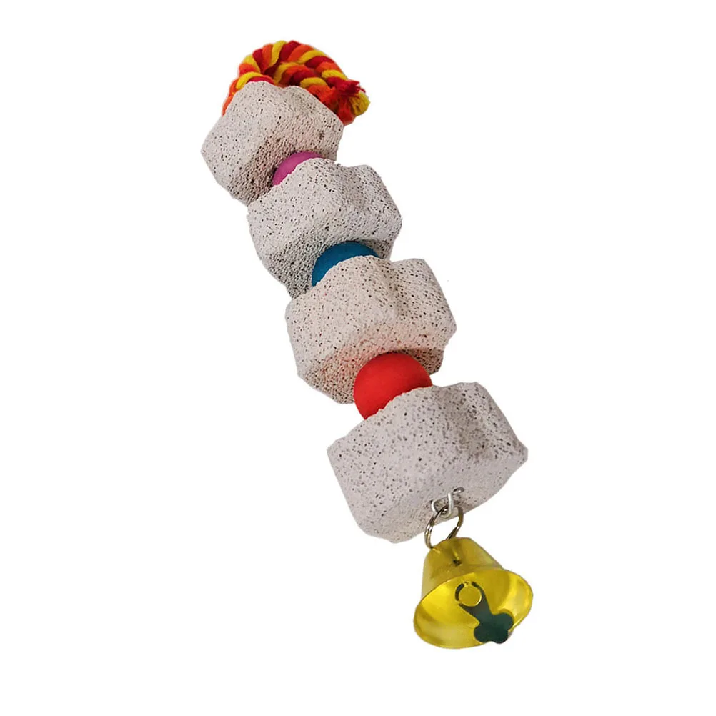 حجر مضغ معلق للببغاء قسط الطيور دائم المولي ملحق ديكور مستلزمات الحيوانات الأليفة لون عشوائي