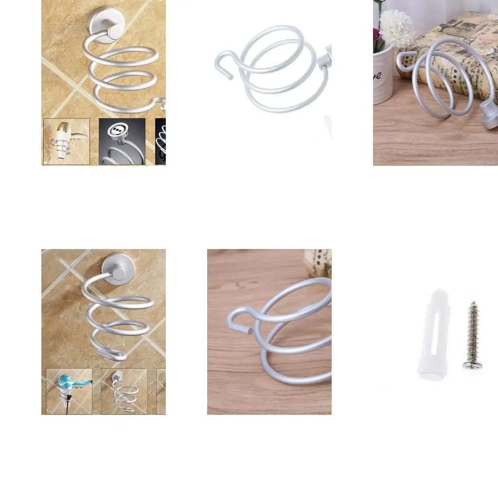 

Aluminum Hair Dryer Rack Wall Mounted Bathroom Flat Stand Holder Hanger high quality