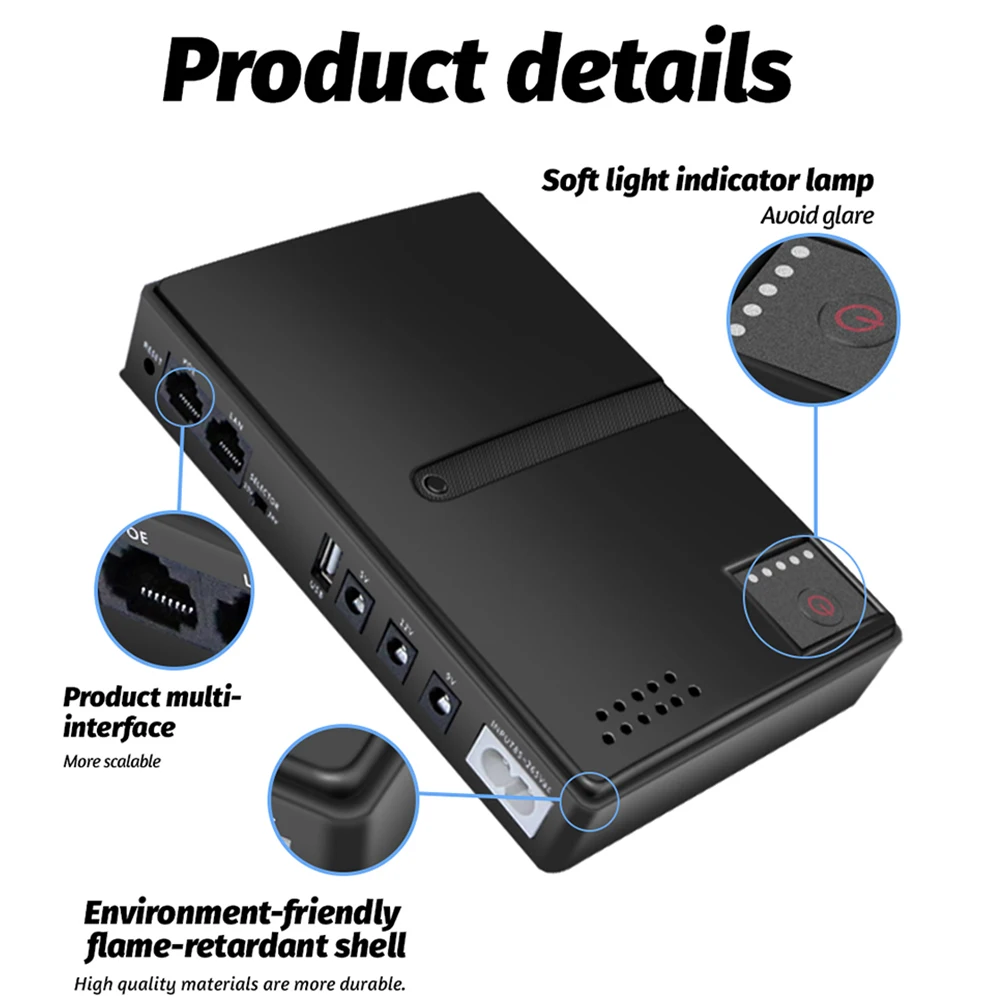 Dc1018l roteador 5v9v12v monitor óptico gato backup ininterrupto 10400mah dc fonte de alimentação carregador telefone celular ups ue/eua plug