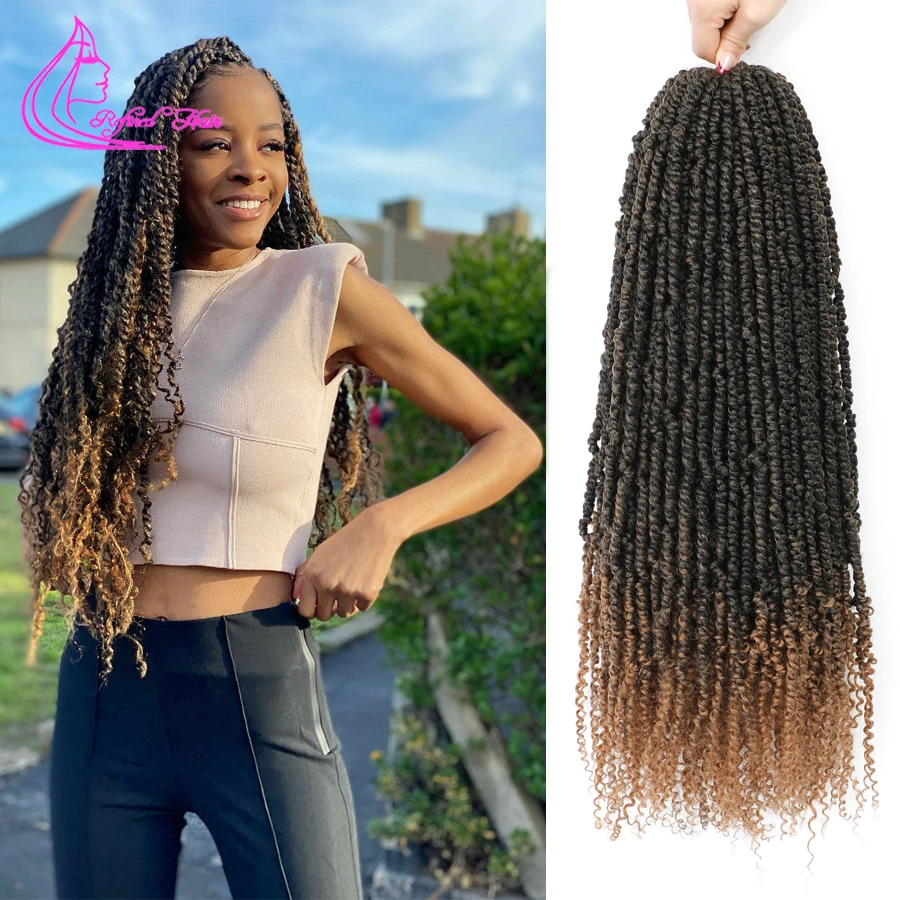 

Passion Twist Braiding Hair Pre Twisted Passion Twist Crochet Hair Pre Looped Bohemian Curly End Crochet Hair for Black Woman