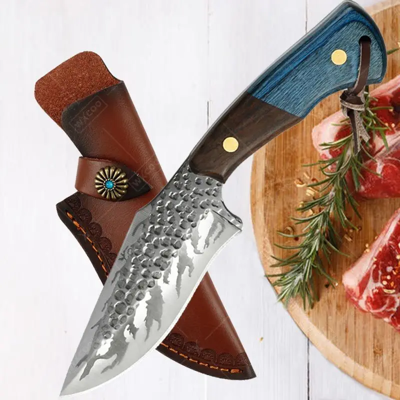 Faca de aço inoxidável japonesa profissional Handmade Forjada Cozinha Chef Desossar Facas Carne Cutelo Faca De Corte De Açougueiro