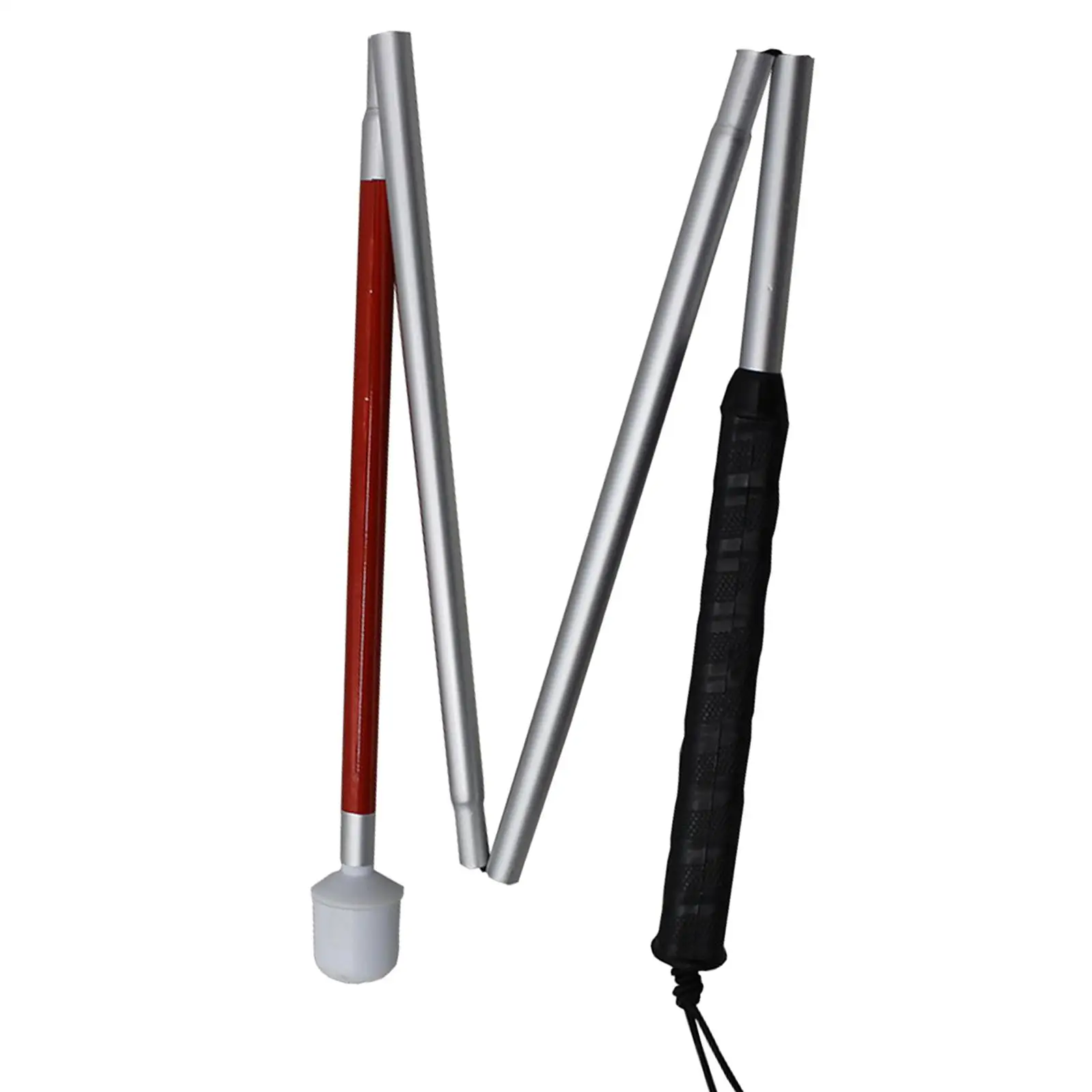 

Folding Cane Foldable Aluminium Alloy Long Stable Reflective Red Portable Walking Canes Sticks Mobility Cane for People
