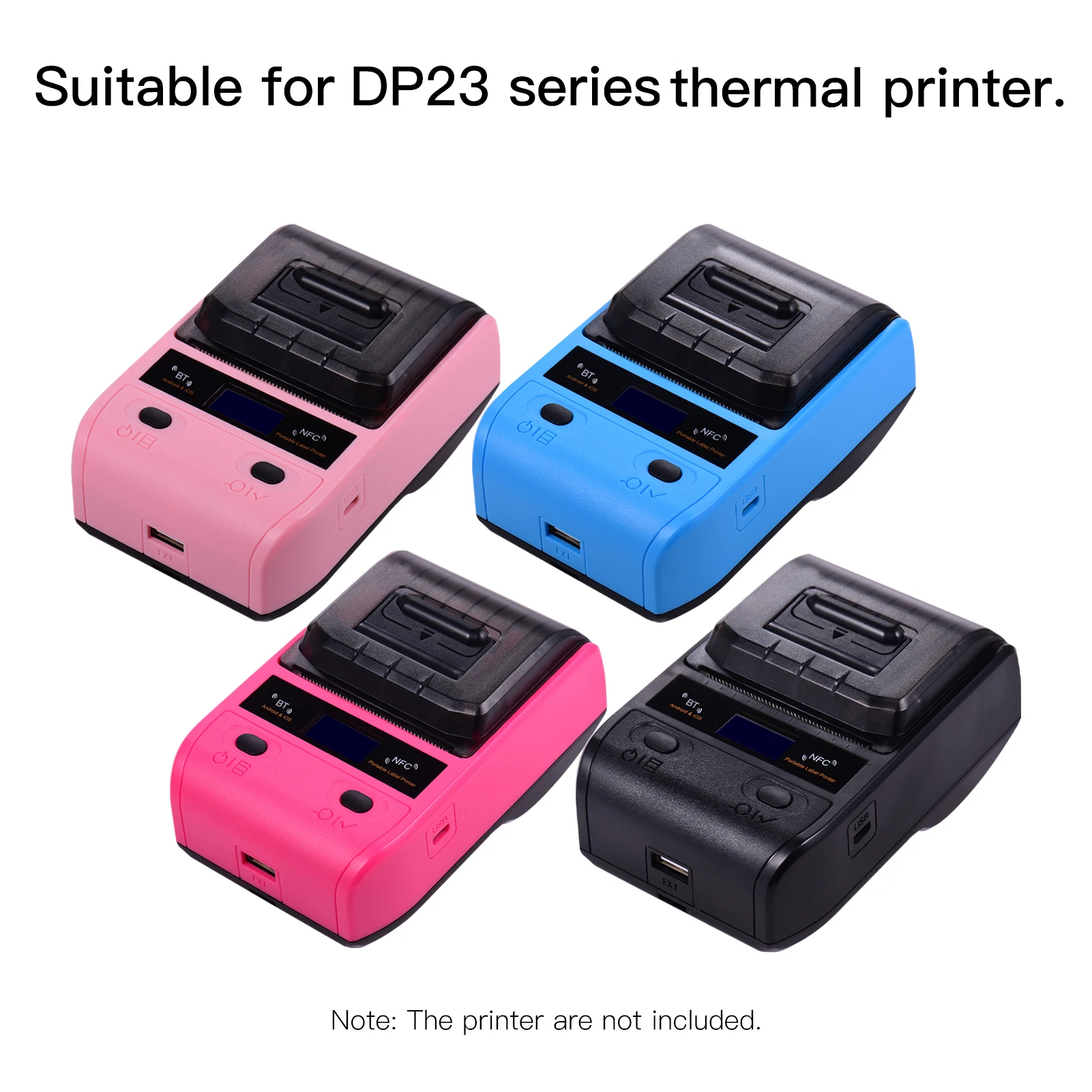Thermal Printing Sticker Paper Waterproof Label Tape for DP23 Series Thermal Printer Label Maker Machine, 1 Roll 25x38mm+40m