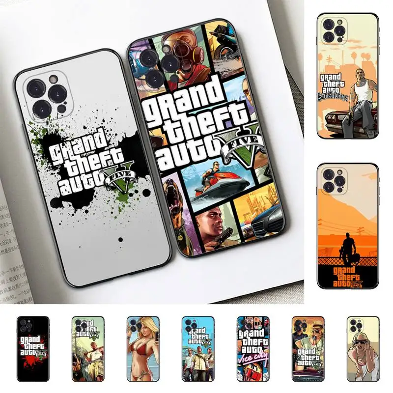 Rockstar Gta 5 Grand Phone Case Silicone Soft for iphone 14 13 12 11 Pro Mini XS MAX 8 7 6 Plus X XS XR Cover