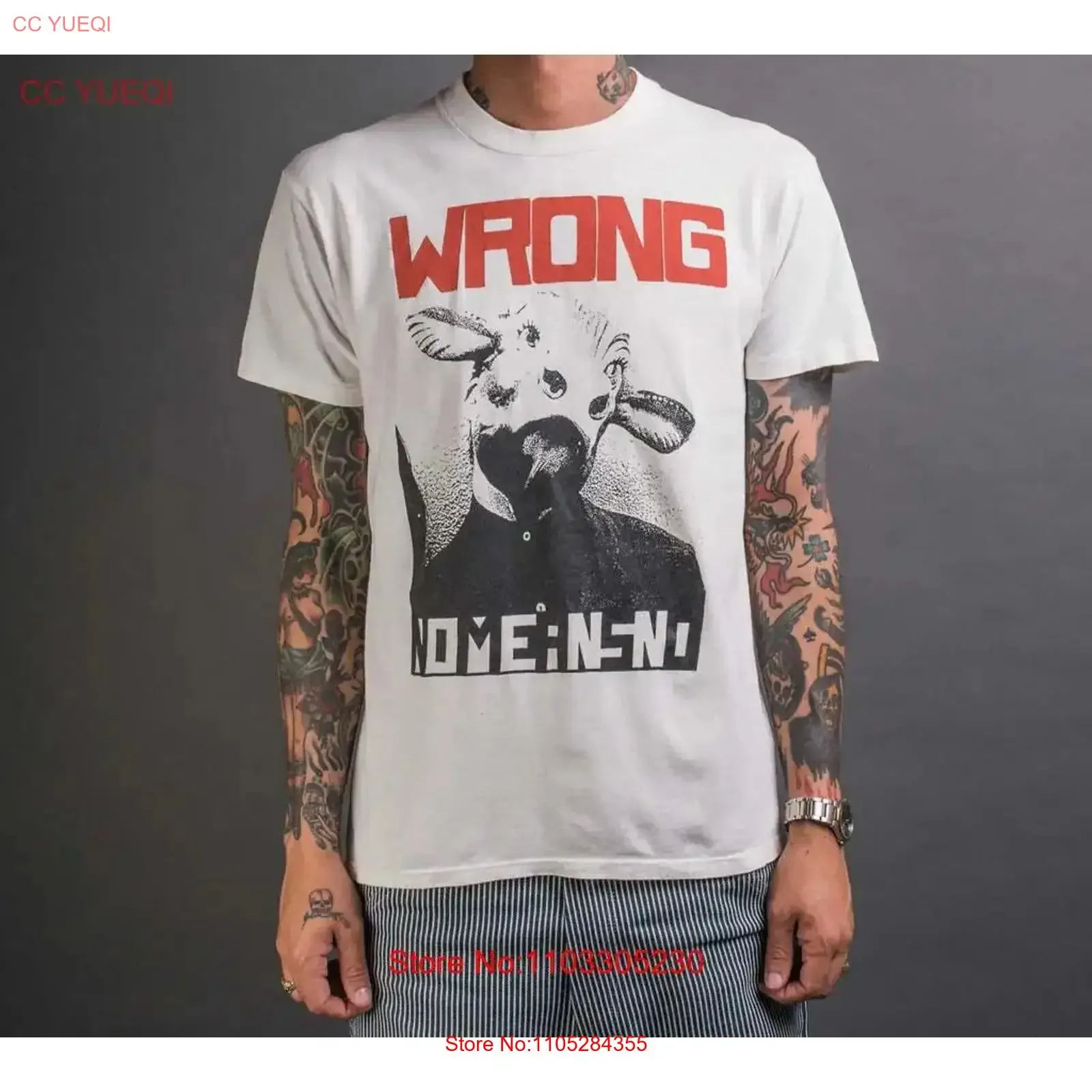 Vintage 80er Jahre NoMeansNo Wrong T-Shirt, Vintage Washed Top für den Alltag, grafisch, stilvoll, weich, bequem, dehnbar, für Herren