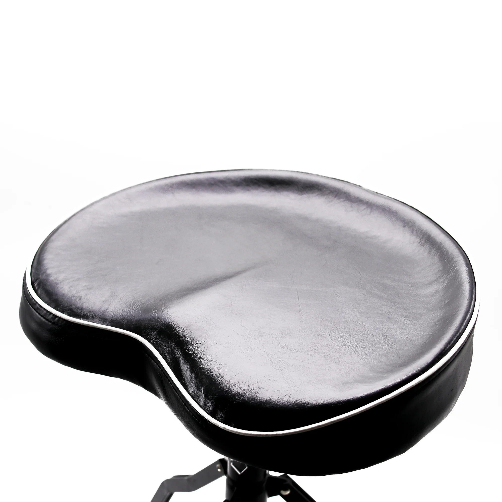 22‑Inch Black Metal Foldable Adjustable Drum Throne Anti‑Slip Foot Pads Padded Drum Stool Seat