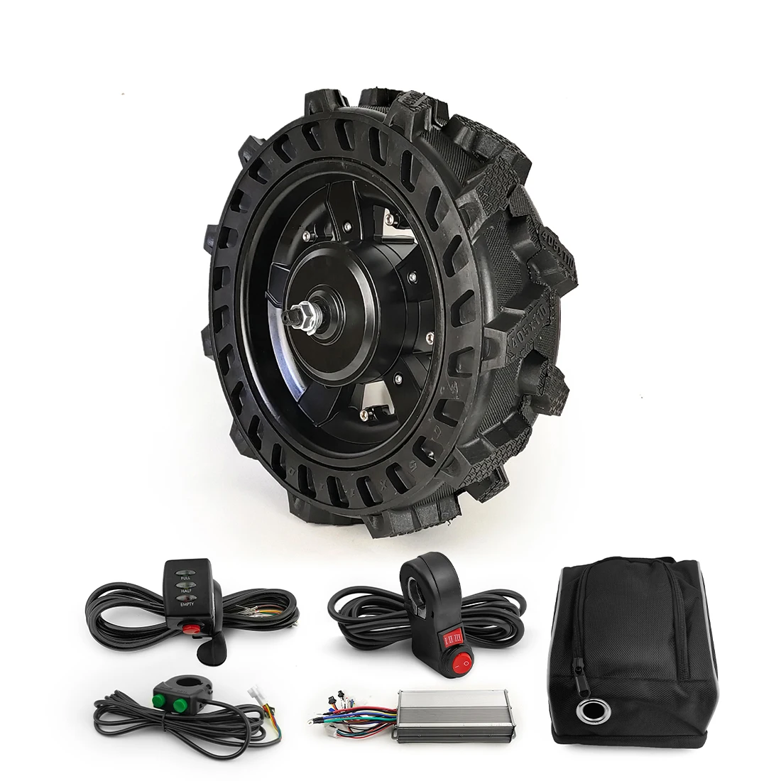 

L-faster 16inch Agriculture Solid Wheel 800W DC Brushless Hub Motor Conversion Kit for Electric Wheelbarrow Trolleys