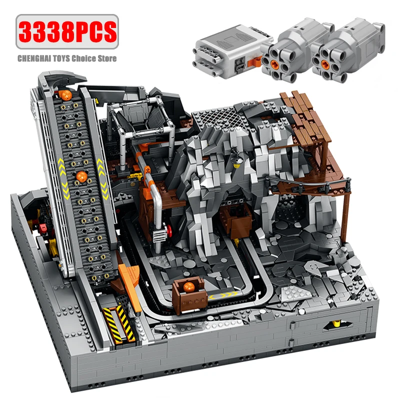 

3338PCS Creative Electric Mechanical Mining Site Machine Building Blocks Model Moc Assembled Brick Sets Toy for Adults Boys Gift