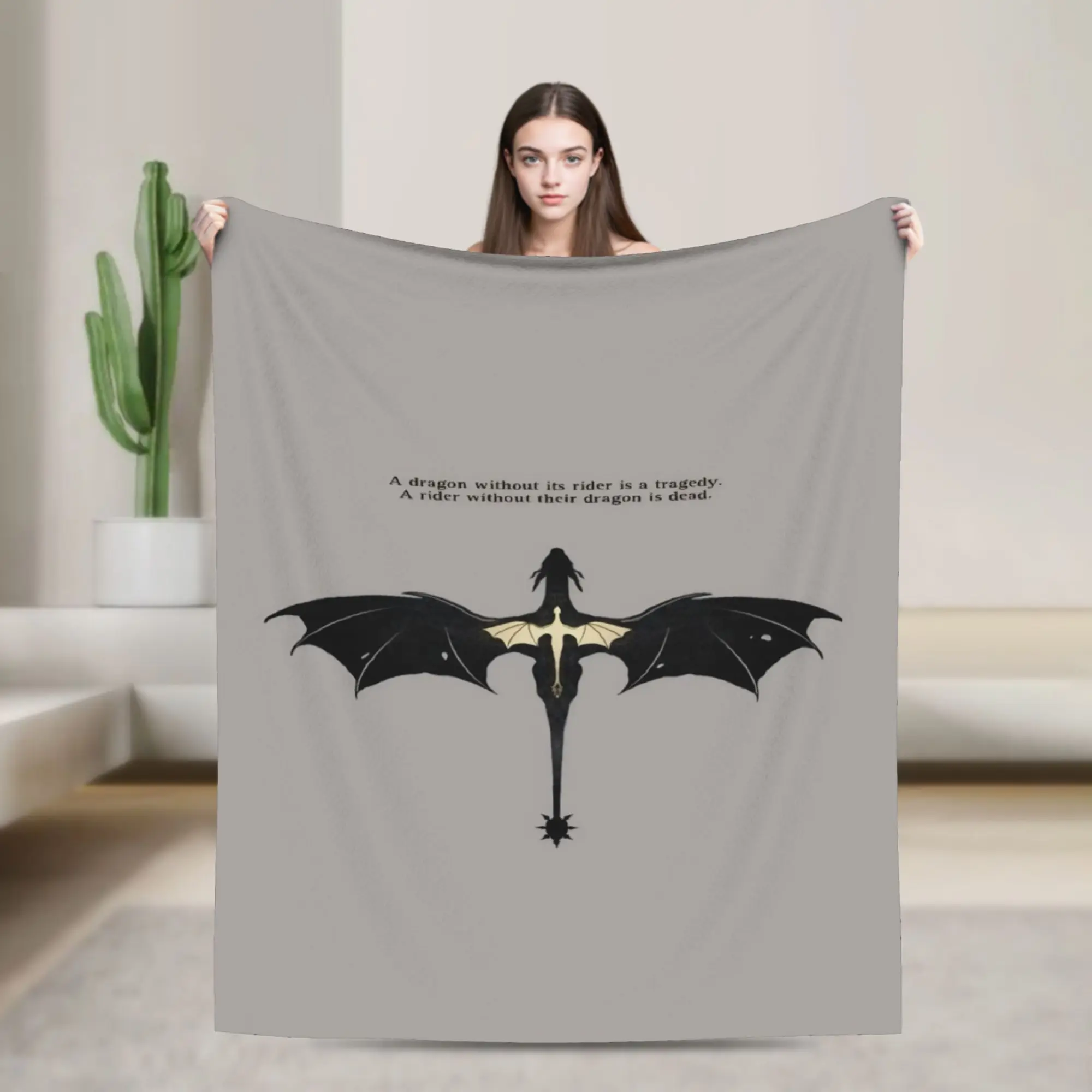 Y2K F-Fourth W-Wing Dragon Blanket Ultra-Soft Velvet  Cozy Throw Blankets Machine Washable