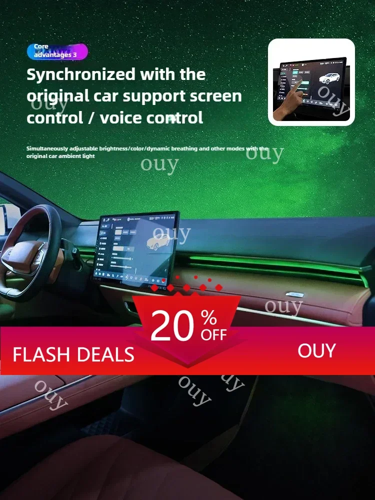 FIT For Changan Deepal S7/S07 Car Dashboard Ambient Light Welcome Foot Socket Lights Central Control Atmosphere Lamp Accessories