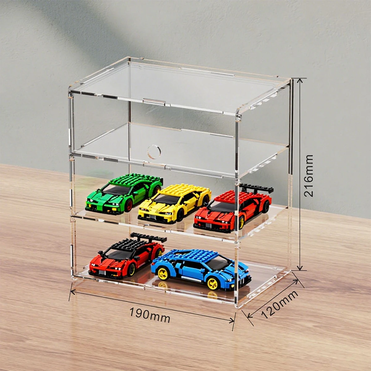 Transparente Mehrschichtige Acryl-Vitrine, Aufbewahrungsbox für Modellautos, Figuren und Sammlerstücke – Detail 9