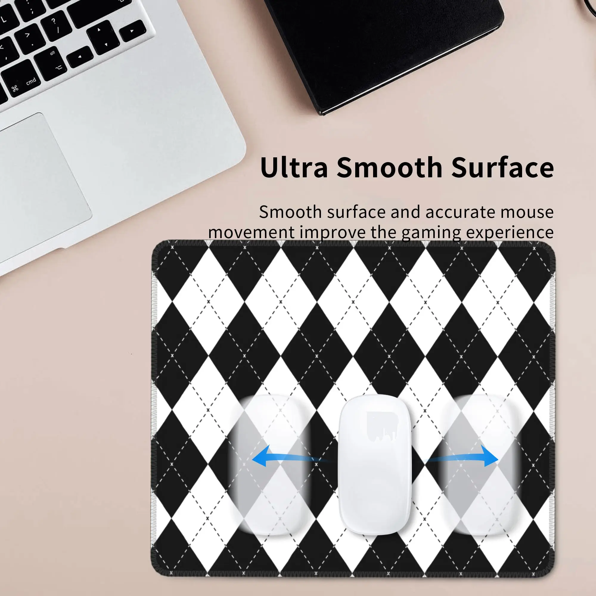 Diamond shaped geometric pattern Mouse Pad Computer Keyboard Mouse Mat Gaming PC Laptop Desk Mat Office Accessories Table Mats