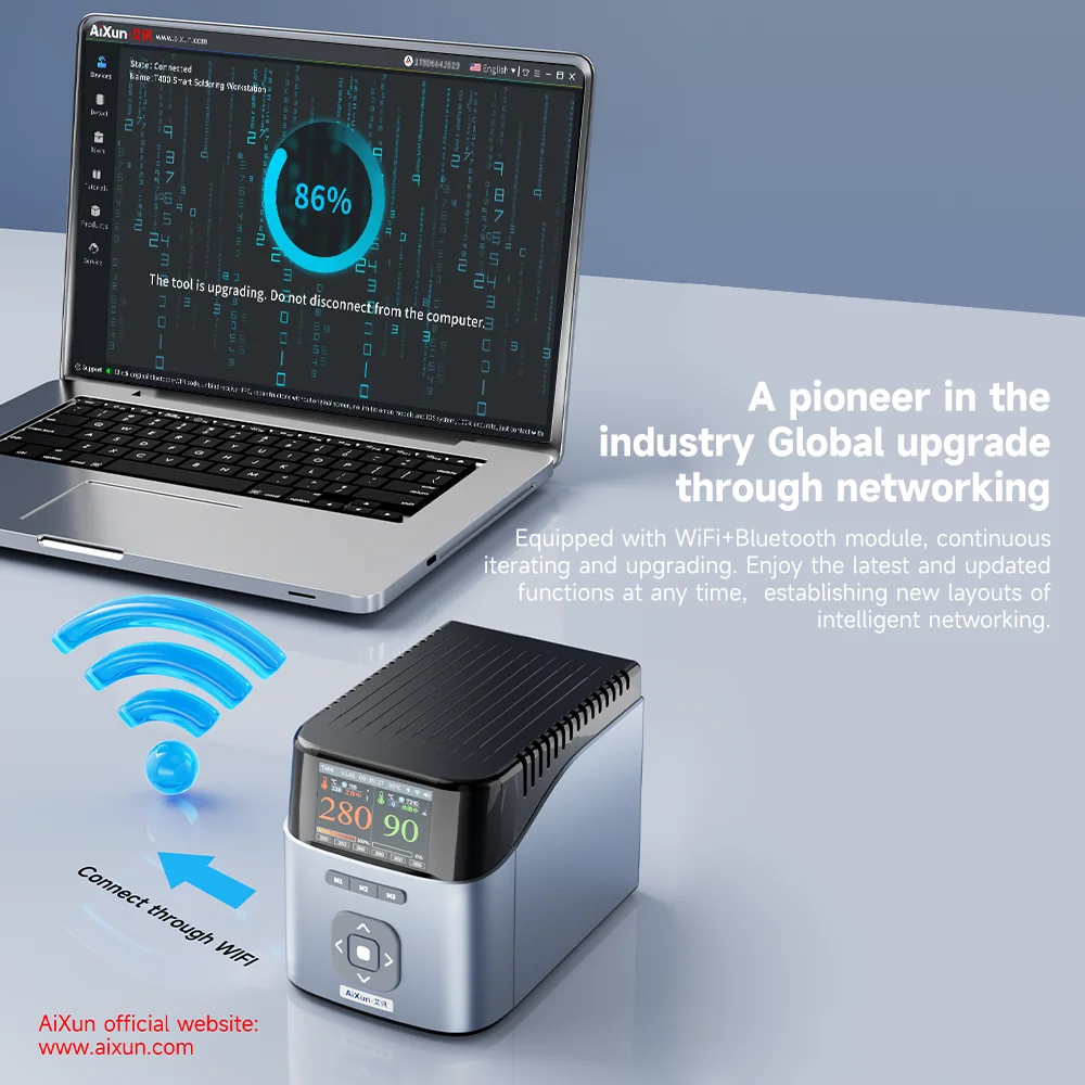 

AiXun T400 320W Soldering Station T225 Soldering Handle 7 Core Plug with 3 Tips Soldering Iron Professional Welding Repair
