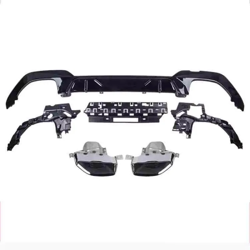 

STLFGreat Quality 2020-2022 Glossy Black Square Rear Diffuser Muffler Tips 3Series G20 G28 340D Style Rear Lip Upgrade Exhaust P