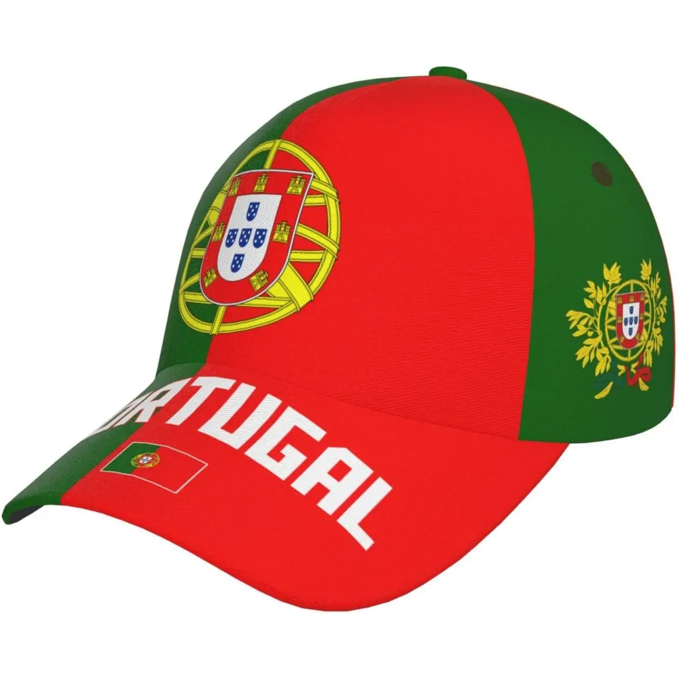 Portugal Flag Cool Portuguese Baseball Cap 3D Full Print Adult Unisex Adjustable Hat Soccer Patriotic Caps
