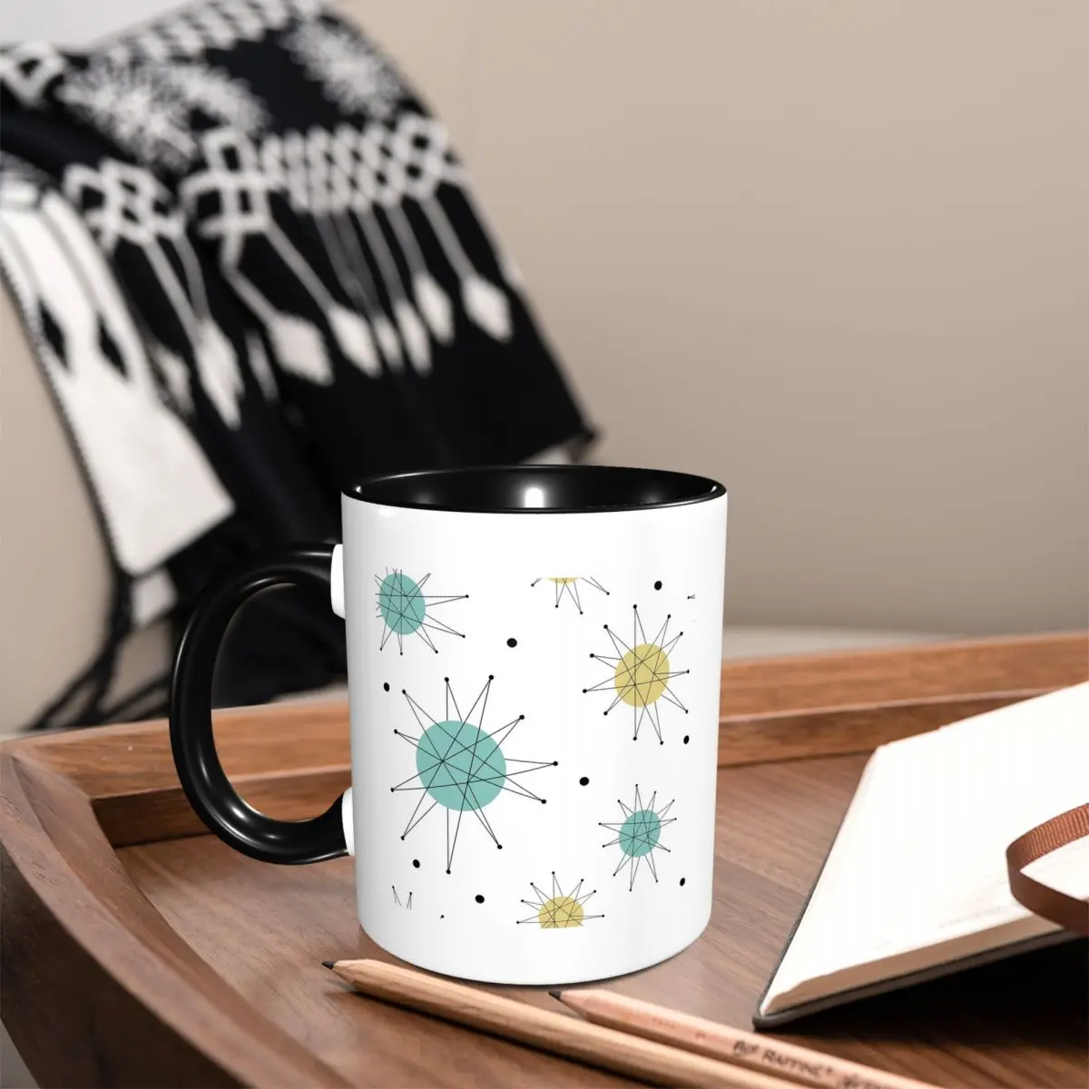Franciscan Starburst Mid Century Atomic Age Mug Funny Ceramic Coffee Cups Tea Mugs Milk Cup Drinkware Gifts for Friends